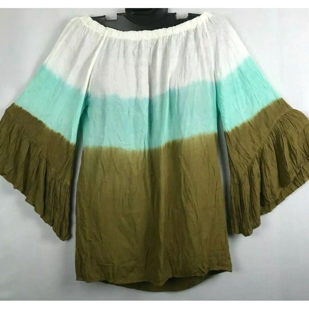 NEE ETC  Tie Dye Peasant Boho‎ Hippie Costume SHIRT TOP TUNIC  2X/3X Womans NWT